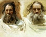 约翰 辛格 萨金特 : Study for Two Heads for Boston Mural,The Prophets